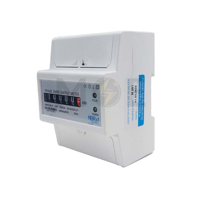 NBRs1 Single Phase Energy Meter KwH 230V AC 50Hz 10-60A 4Module | NBRS158-4