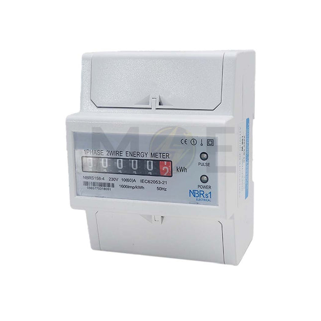 NBRs1 Single Phase Energy Meter KwH 230V AC 50Hz 10-60A 4Module  NBRS158-4