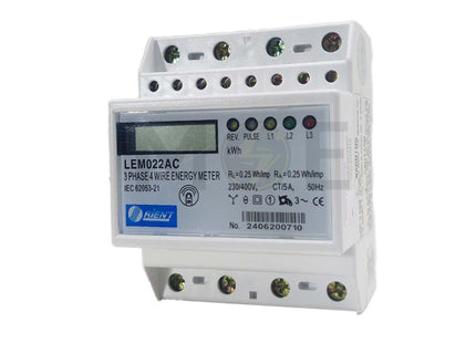 Orient Digital Three Phase Energy Meter KwH with Current Transformer 230V AC 50Hz 100A 4Mod. | LEM022AC