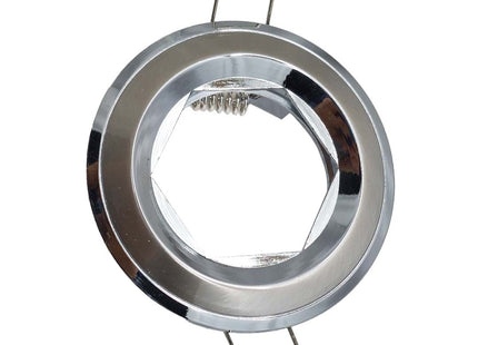 Orient Downlight Spotlight Frame Chrome Nickel Recessed Fix Circular With Pyramid Glass MR16 6cm سبوت فارغ مدور مخفي مع زجاجة هرم فضيكروم على كرومنيكل ثابت