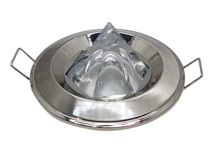 Orient Downlight Spotlight Frame Chrome Nickel Recessed Fix Circular With Pyramid Glass MR16 6cm سبوت فارغ مدور مخفي مع زجاجة هرم فضيكروم على كرومنيكل ثابت