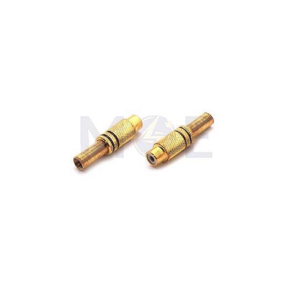 RCA Female Gold Plated Cable Mount Plug Connector فيشة فيديو انتاية ذهبي