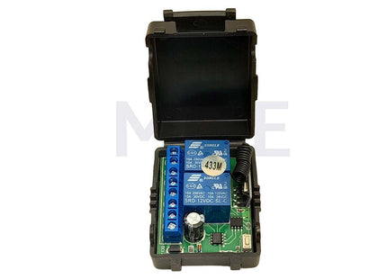 RF Remote Control Switch Receiver Garage Door Opener Black 433Mhz 2 Channel ريسيفر بوابة