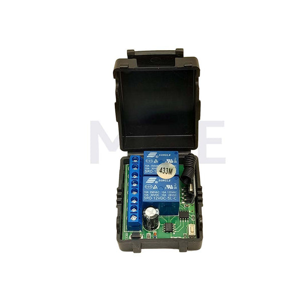 RF Remote Control Switch Receiver Garage Door Opener Black 433Mhz 2 Channel ريسيفر بوابة