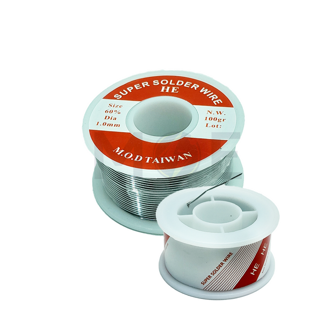 Super Solder Wire 100g 60% 1mm سلك تلحيم سوبر 100غ — نسبة القصدير 60% — سماكة 1مم