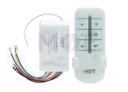 YGT Multifunctional Remote Control Switch 4-Way Dudi Control Switch Receiver Kit 220V ريموت كنترول اضاءة وريسيفر طقم